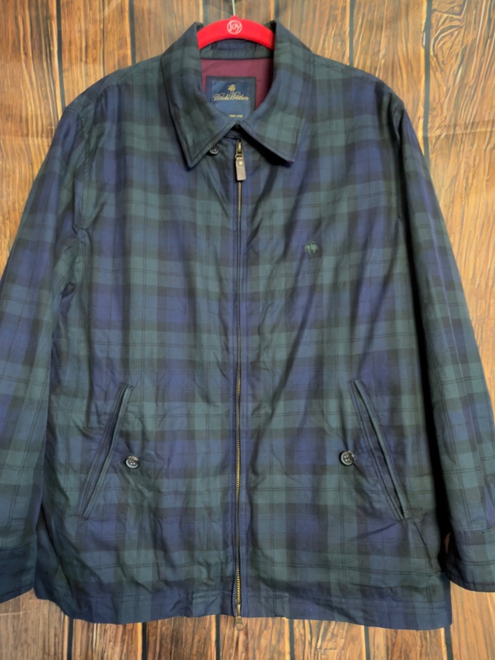Brooks Brothers Black Watch Plaid Harrington Bomber Jacket L Cotton Tartan Zip